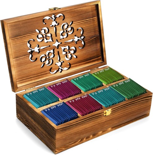 Wooden tea bag storage box - wooden,