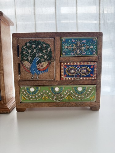 Hand painted wood - wood, drawer